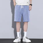 Load image into Gallery viewer, Summer Soft Cosy Lyocell Fabric Men&#39;s Denim Shorts Thin Loose Pants Drawstring Elastic Waist Korea Casual Short Plus Size M-5XL  Amaijoin
