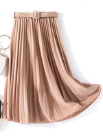 Load image into Gallery viewer, XFPV 2023 New Autumn Summer Fashion Solid Color High Waist Pleated A Line medium and long Skirt Women SM1983  Amaijoin
