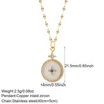 Load image into Gallery viewer, Boho Heart Evil Blue Eye Necklace for Women Collares Cute Sun Butterfly Gold Color Pendant Long Stainless Steel Chains Choker  Amaijoin
