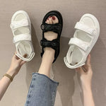 Carregue a imagem no visualizador da Galeria, Women Summer Sports Sandals Thick-soled Increased Plaid Roman Shoes With  Casual RoundToe Comfortable Felmale Flat Sandals  Amaijoin
