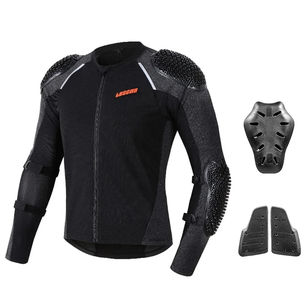 LYSCHY Motorcycle Jacket Men Full Body Armor Breathable Mesh Motorcycle Chest Armor Motocross Racing Protective Gear Moto Jacket  Amaijoin