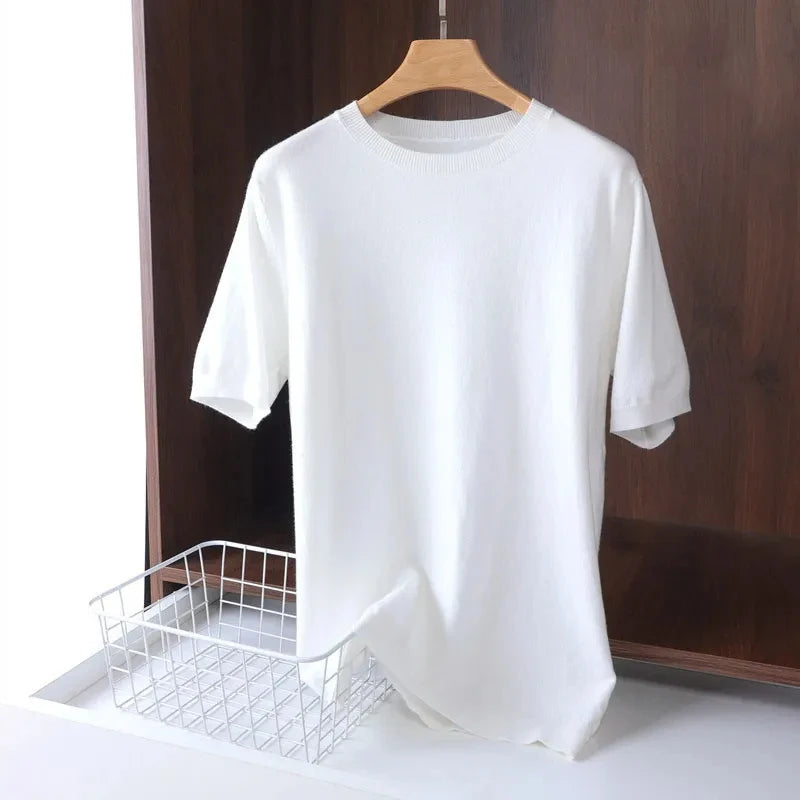 Superfine Merino Wool T shirt Men Base Layer Merino Shirt Wicking Breathable Thin Cashmere Vest T-shirt Tops  Amaijoin