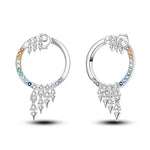 Load image into Gallery viewer, New Fashion 925 Sterling Silver Double Circle Earrings For Women Shining Zircon Piercing Ear Studs Fine Engagement Jewelry  Amaijoin
