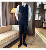 Load image into Gallery viewer, High Quality Double-Breasted Solid Mens Vest Coat Korean Style Business Slim Fit Male Waistcoat Groom Wedding Dress Suit Vests  Amaijoin
