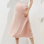 Load image into Gallery viewer, Silk Satin Skirts for Women Korean Style Champagne Office High Waist A-line Skirt Fashion Elegant Solid Long Pencil Skirt 2024  Amaijoin
