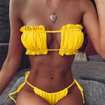 Load image into Gallery viewer, Sexy New Women Bikini 2-Pieces Set Bathing Suit Summer Beach Strings Swimwear Female Micro Swimming Split Outfits White Dress  Amaijoin
