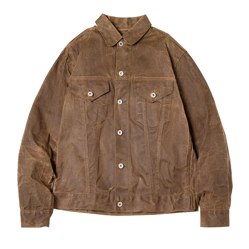 Maden Workwear American Retro Heavyweight Canvas Oil Wax Jacket Amekaji Hunting Oil Wax Jacket Men's Autumn  Amaijoin