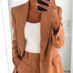 Load image into Gallery viewer, Fashionable Lapel Slim Cardigan Temperament Blazer for Women elegant suit jacket solid color spring autumn coat  Amaijoin
