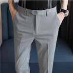 Load image into Gallery viewer, High-quality Belt Design Slim Fit Suit Pants Men Slim Fit Casual Trousers Solid Color Business Dress Pants Wedding Party Costume  Amaijoin
