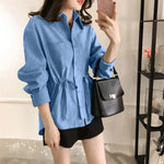 Load image into Gallery viewer, Women&#39;s Shirt 2024 Spring New Fashion Lapel Waisted Commuter Tops Shirt Solid Colour Large Size Casual Loose Blouse Shirt  Amaijoin
