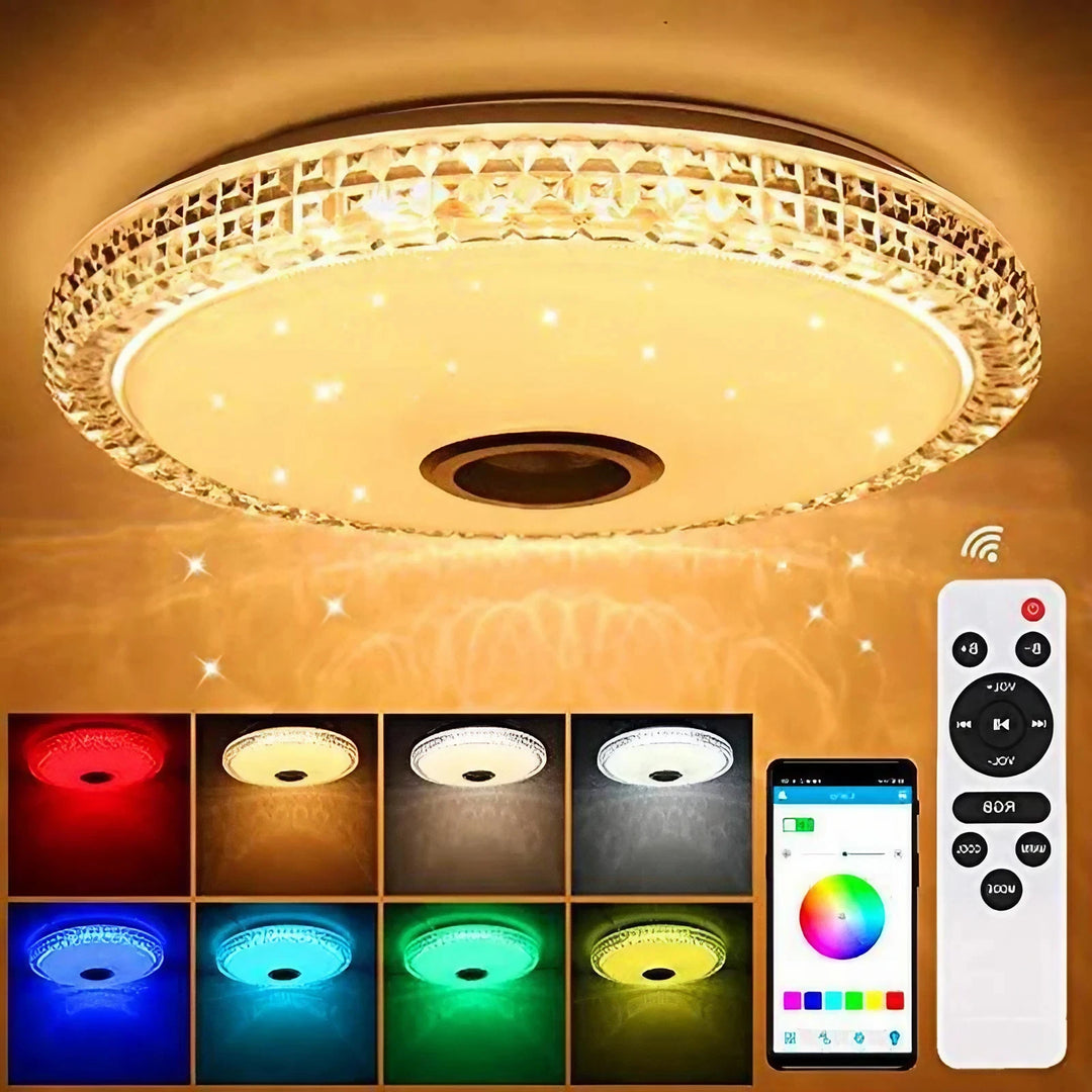 300W Smart Lamp Ceiling RGB LED Lights Dimmable APP Control Bluetooth Speaker Home Bedroom Living Room Ambient Light  Amaijoin