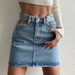 Load image into Gallery viewer, Women Fashion New Split High Waist Denim Skirt Summer Comfortable Daily Wrap Hip Half-body Dress Female Casual Trend Streetwear  Amaijoin
