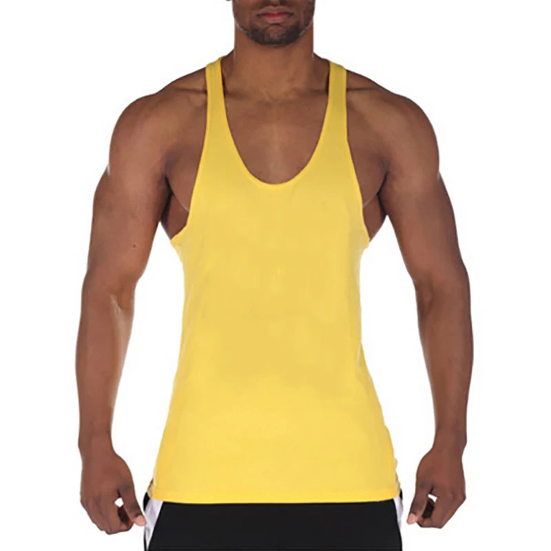 Muscle Guys Running Vest Brand Bodybuilding Stringer Tank Tops Gym Fitness Clothing Summer Cotton Breathable Mens Casual Shirt  Amaijoin