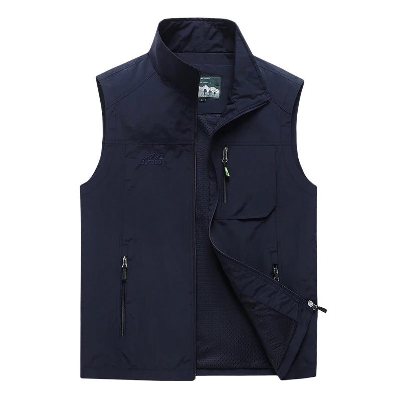 Summer Vest Men Casual Men Vest Plus Size 7XL Waistcoat Male Outerwear Quick Dry Breathable Mesh Line Vest Sleeveless Jackets  Amaijoin