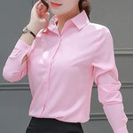 Load image into Gallery viewer, Pink Womens Blouses Business Shirt Female Long Sleeve Blouse Plus Size XL/6XL Button Up Shirt Korean Fashion New Women Clothing  Amaijoin
