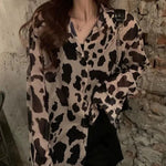 Load image into Gallery viewer, Leopard Print Shirts Blouses Women Spring Summer Thin Sun-proof Shirt Long Sleeve Sexy Casual Loose Chiffon Tops Y2k Clothes 3XL  Amaijoin
