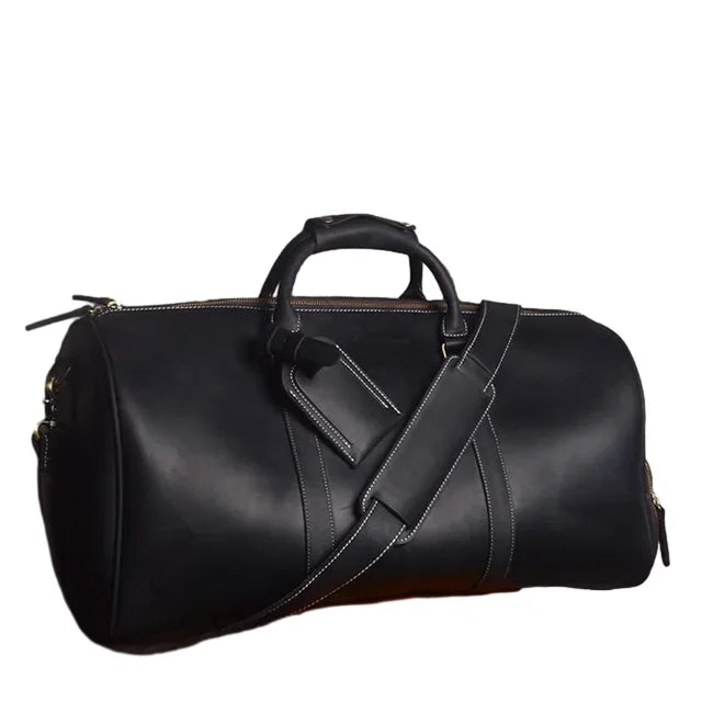 NASVA  Leather Men's Bags Vintage Travel  Duffle Bag Weekend Bag  Handbags  Messenger Bags Luggage Bag With Shoe Compartment  Amaijoin