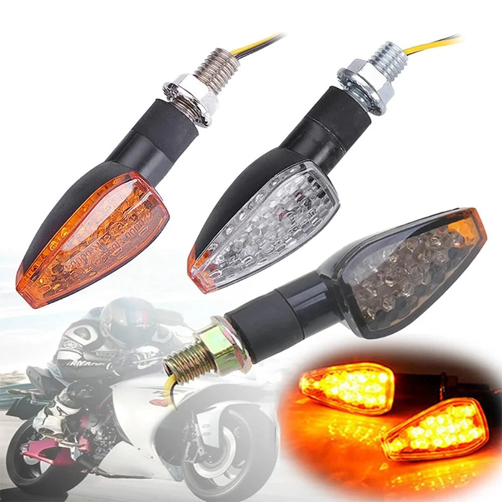 2pcs 12V/24V Motorcycle Turn Signals Turn Signal Light 14LED Turn Signal Indicator Amber Light Blinker LED turn signal light  Amaijoin