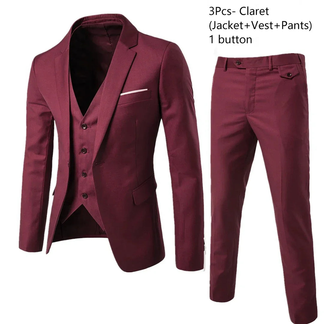 Suits Wedding For Men Blazers Set Elegant  3 Pieces Business Luxury  Formal Vest Pants Full Coats 2023 Jackets Free Shipping  Amaijoin