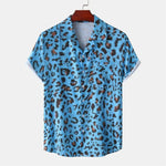 Load image into Gallery viewer, Summer 3D Leopard Print Shirts For Men Clothes Casual Vacation Short Sleeve Streetwear Button Clothing Mens Lapel Blouse Tops  Amaijoin
