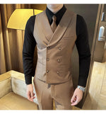 Load image into Gallery viewer, High Quality Double-Breasted Solid Mens Vest Coat Korean Style Business Slim Fit Male Waistcoat Groom Wedding Dress Suit Vests  Amaijoin
