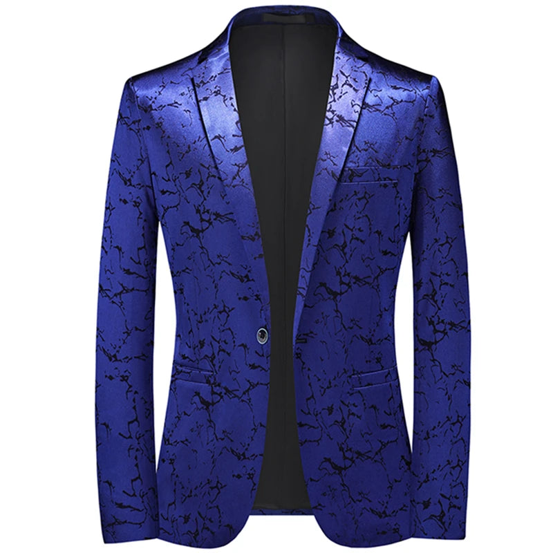 2023 Fashion New Men's Casual Boutique Business Personalized Printing Slim Fit Suit Coat Blazers Jacket Dress Big Size 6XL  Amaijoin