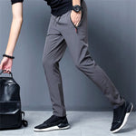 Carregue a imagem no visualizador da Galeria, Men&#39;s Casual Pants Business Stretch Slim Fit Elastic Waist Jogger Korean Classic Blue Black Gray Male Brand Trousers  Amaijoin
