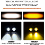 Load image into Gallery viewer, Pair 100W Motorcycle Headlight Fog Lights Led Auxiliary Driving Light Spotlight Headlamp Dual Color flasher farol Moto Fog Lamp.  Amaijoin
