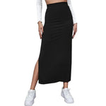 Load image into Gallery viewer, Women Long Skirts High Waist Bodycon Skirt Women Solid Split Pink Skirt Autumn Winter Streetwear Straight Black Midi Skirt  Amaijoin
