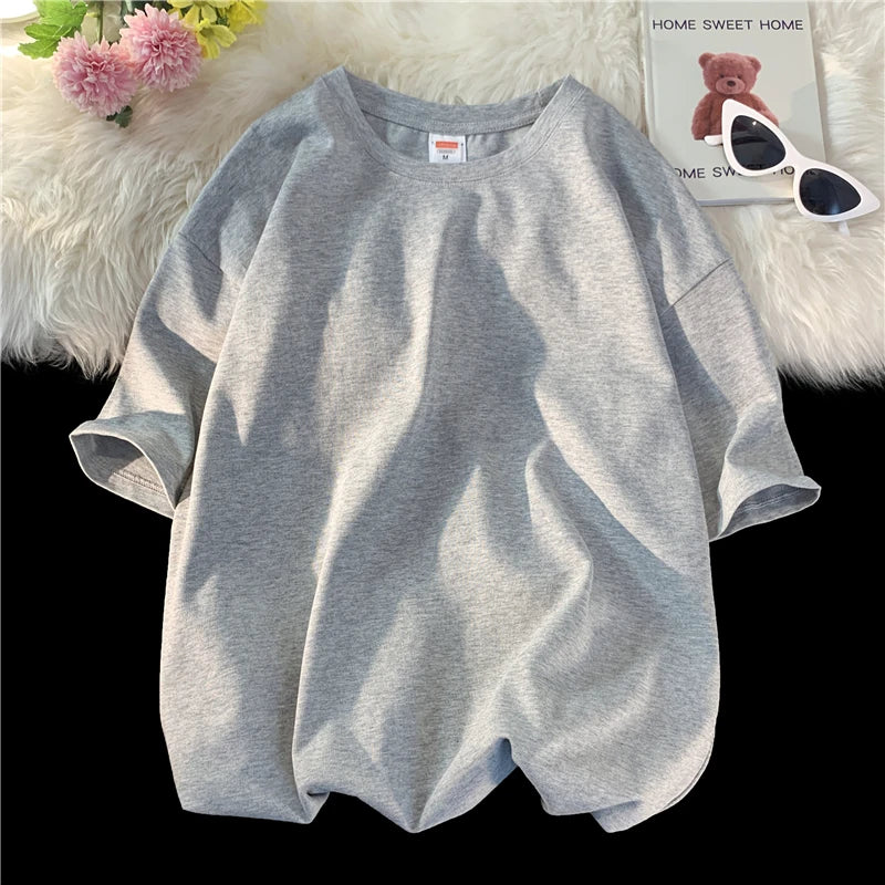 Summer 100% Cotton T Shirts,Short Sleeve Crew Neck Tops,Oversize Tee,Soft T Shirt for Women  Amaijoin