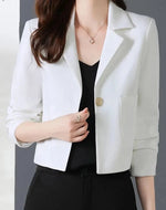 Load image into Gallery viewer, ZANZEA Stylish Women OL Work Blazer Autumn Elegant Office Lady Suits Blazer Casual Solid Crop Top Lapel Neck Long Sleeve Outwear  Amaijoin
