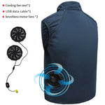 Load image into Gallery viewer, Men Summer Air Conditioning Clothing Fan Cooling Vest 2022 New USB Charging Cooling Sport Man Outdoor Solid Color Coat Plus Size  Amaijoin
