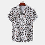 Load image into Gallery viewer, Summer 3D Leopard Print Shirts For Men Clothes Casual Vacation Short Sleeve Streetwear Button Clothing Mens Lapel Blouse Tops  Amaijoin
