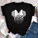 Load image into Gallery viewer, New T-shirts for Women Fashion Heart Minnie Print T Shirt Streetwear Clothes Kawaii Mickey Mouse Disney T Shirt Female Tops  Amaijoin
