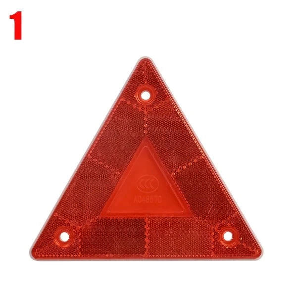 2/1Pcs Triangle Warning Reflective Strips Vehicle Stop Warning Sign Red Safety Reflector for Trailer RV Board Truck Plate Light  Amaijoin