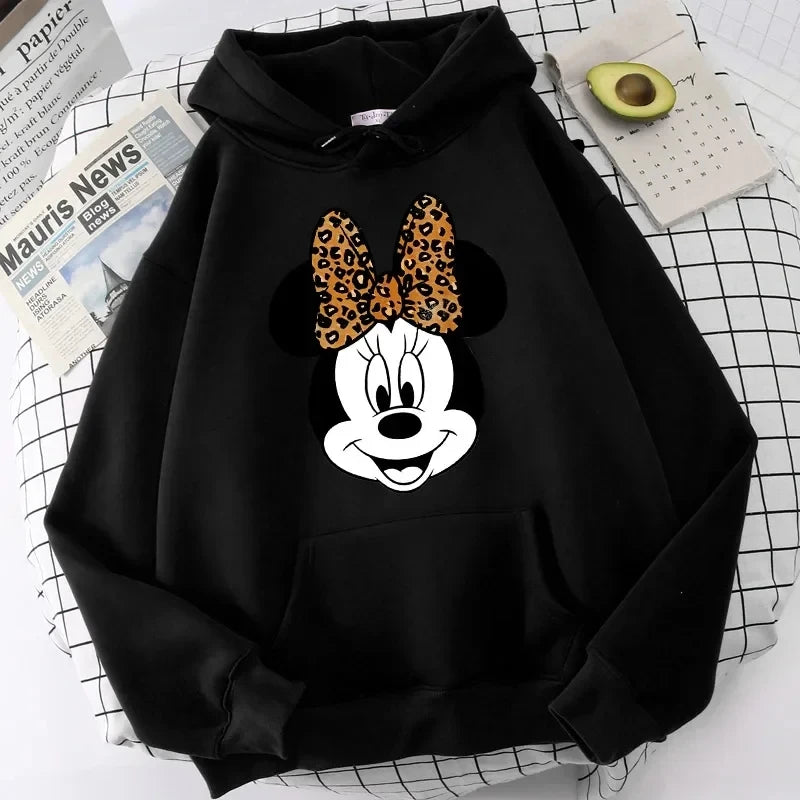 Disney Mickey Mouse Printed Hoodie Minnie Pattern Women's Sweatshirt Loose Long Sleeve Pullover Y2K Autumn Fleece Men's Hoodie  Amaijoin