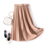 Load image into Gallery viewer, XFPV 2023 New Autumn Summer Fashion Solid Color High Waist Pleated A Line medium and long Skirt Women SM1983  Amaijoin
