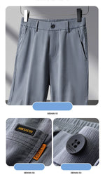 Carregue a imagem no visualizador da Galeria, Four Seasons New Soft Lyocell Fabric Men&#39;s Pants Business Slim Pant Elastic Waist Korea Solid Color Stretch Casual Trousers Male  Amaijoin
