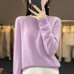 Load image into Gallery viewer, Warm Sweater for Women Wool Soft O-neck Pullover Autumn Winter Casual Knit Top Solid Color Regular Female Knitwear Woolen Woman  Amaijoin
