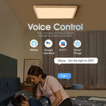 Load image into Gallery viewer, MARPOU Smart LED Ceiling Lamp Wood Grain App Voice Control Alexa/Google Remote Control Square Ceiling Lights Living Room CCT  Amaijoin
