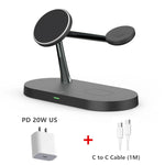 Carregue a imagem no visualizador da Galeria, 3 in 1 Wireless Charger For iPhone 12 13 14 15 Magsafe Charger Airpods Pro Apple Watch 9 8 7 6 QI Fast Charging Station  Amaijoin
