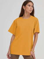 Carregue a imagem no visualizador da Galeria, Hirsionsan 100% Cotton T Shirt Women 2023 Summer New Oversized Solid Tees Casual Basic Loose Tshirt Chic O Neck Female Tops  Amaijoin
