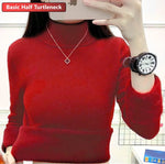 Load image into Gallery viewer, Turtleneck Winter Sweater Women Elegant Thicken Velvet Lined Warm Sueter Knitted Pullover Slim Tops Jersey Knitwear Jumper New  Amaijoin
