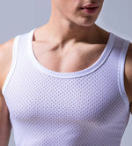 Load image into Gallery viewer, Summer Quick-Drying Thin Breathable Ice Silk Vest Men Tops Sport T Shirts Sleeveless Mesh Hole Tank Tops Gym Clothing Outer Wear  Amaijoin
