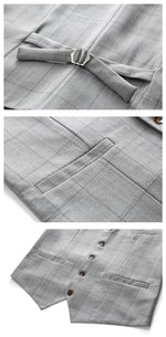 Load image into Gallery viewer, ( Jacket + Vest + Pants ) 2024 New Fashion Boutique Plaid Mens Casual Business Suit Groom Wedding Dress Formal Slim Plaid Suit  Amaijoin
