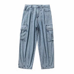 Carregue a imagem no visualizador da Galeria, HOUZHOU Baggy Jeans Trousers Male Denim Pants Black Wide Leg Pants Men&#39;s Jeans Oversize Cargo Korean Streetwear Hip Hop Harajuku  Amaijoin
