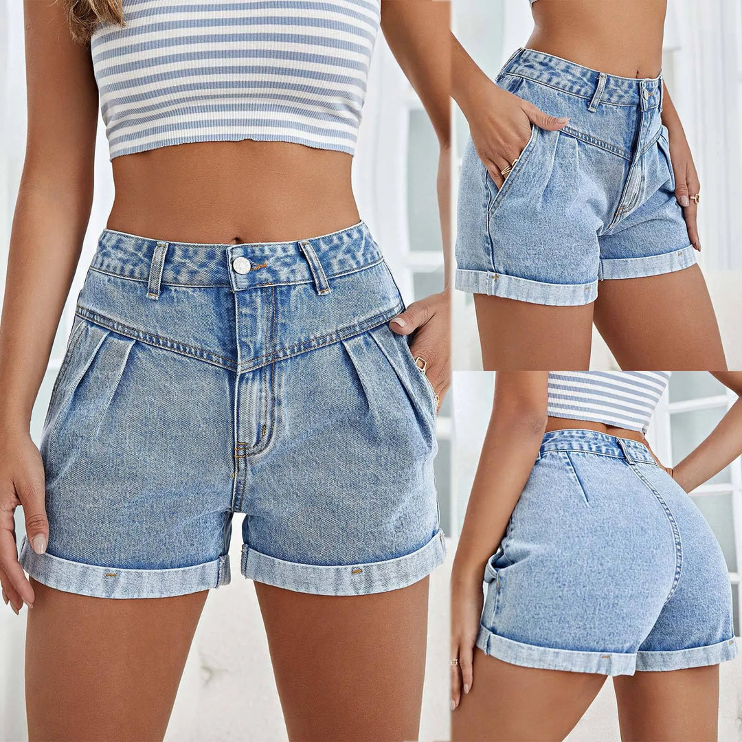 Fashion Rolled Hem Ripped Jeans Shorts Women Summer New High Waisted Streetwear Casual Loose Denim Shorts Ladies 2024  Amaijoin