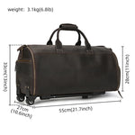 Load image into Gallery viewer, Luufan Crazy Horse Leather Trolley Bag With Wheels Man Business Travel Bag Shoe Pocket Clothes Cover Suits Luggage Duffel Bags  Amaijoin
