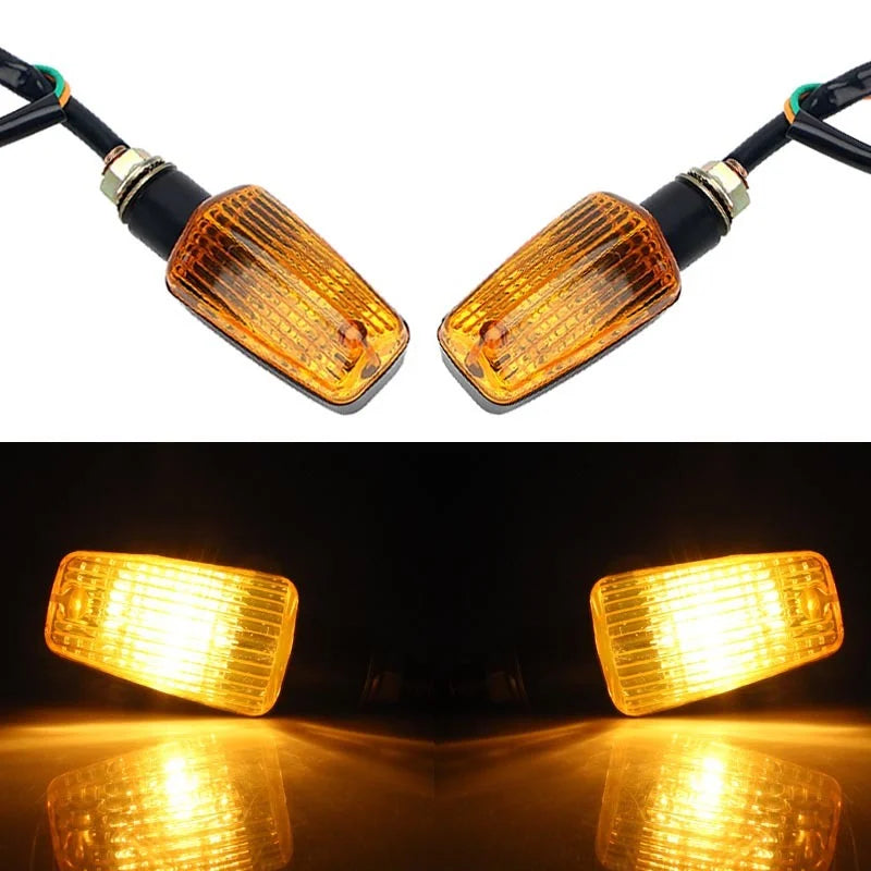 2Pcs Universal Motorcycle Turn Signal Indicator Light Turning Indicators Signal Light Blinkers Amber Motorcycle Accessories  Amaijoin