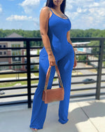 Load image into Gallery viewer, Summer cross-border U-neck sleeveless pocket design casual jumpsuit  Amaijoin
